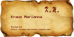 Kraus Marianna névjegykártya